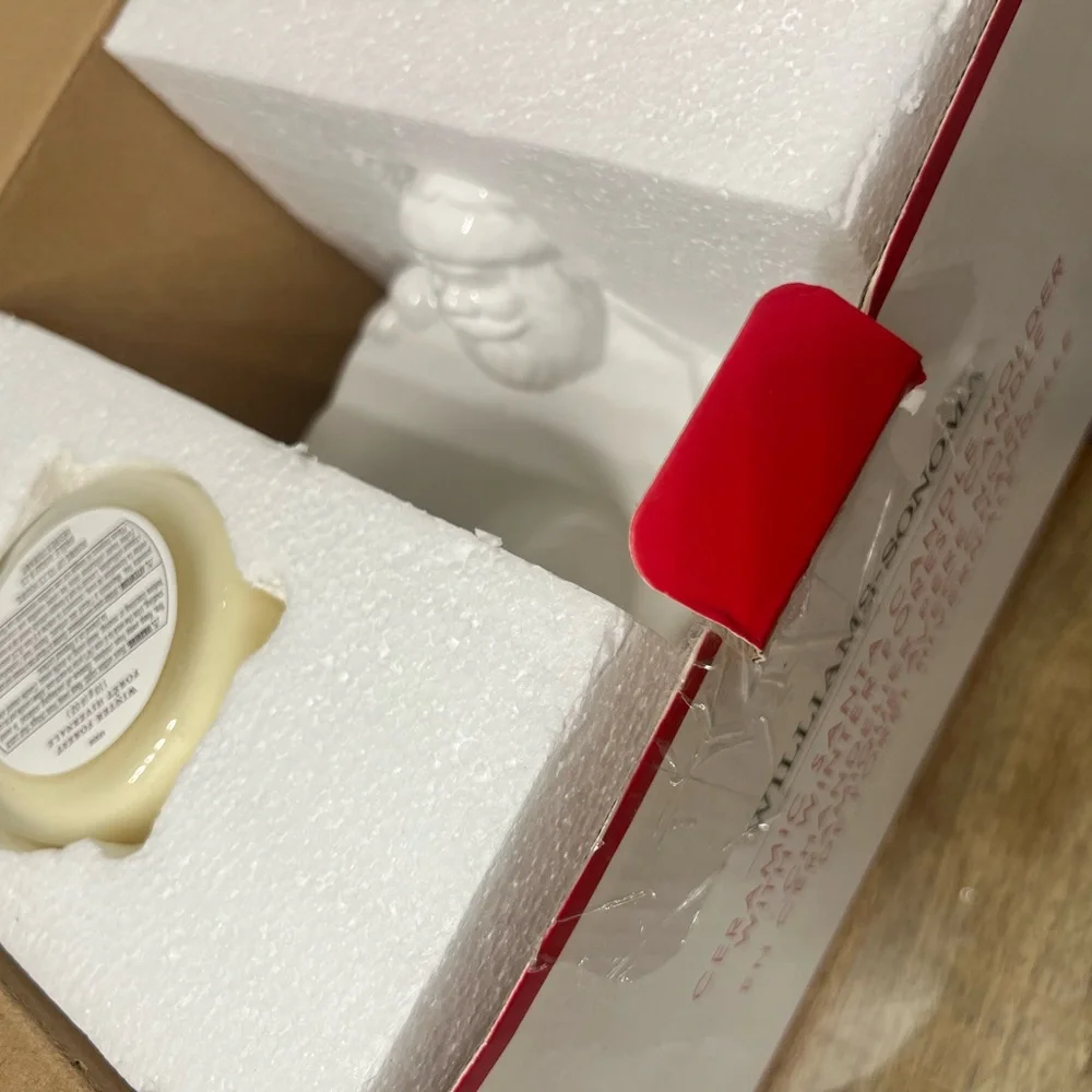 Williams Sonoma Ceramic Santa Candle Holder